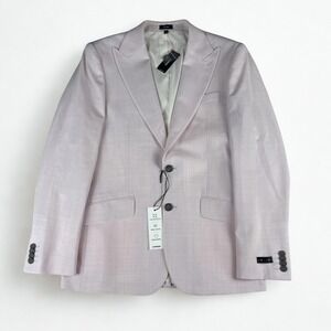 NWT‎ Express Mens Blazer Slim Fit 38R Light Pink Wool Blend Modern Tech Jacket